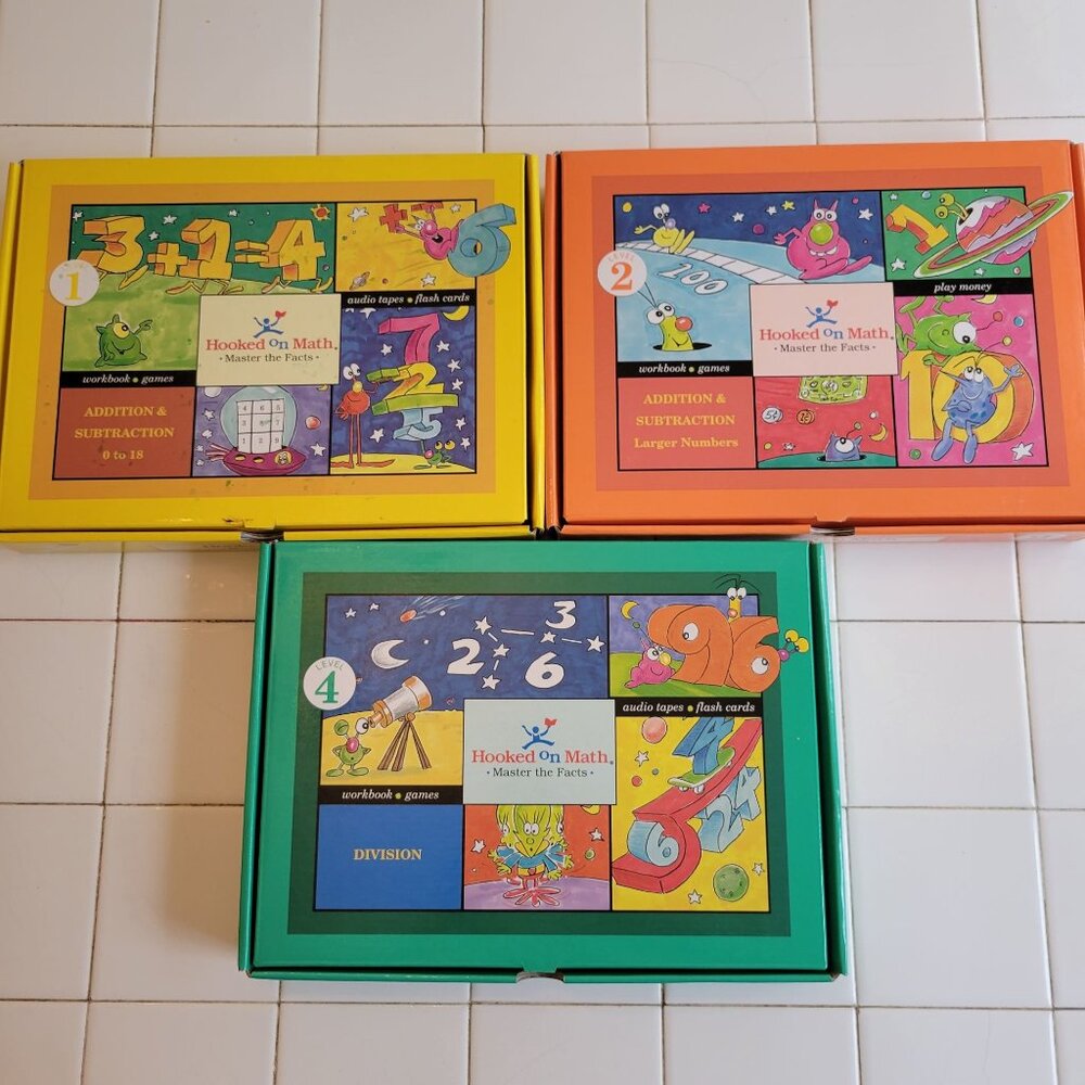 Hooked Math Kits Cassette Tapes 1 2 4 Addition Subtraction Division Home School